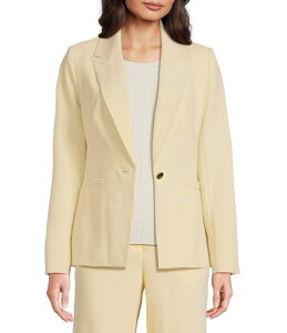 �J�[�� ���K�[�t�F���h ���f�B�[�X �A�E�^�[ �R�[�g �W���P�b�g KARLAGERFELD PARIS Wovenotch Lapel Collar Long Sleeve Suiting Jacket Panna Cotta