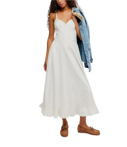 �t���[�s�[�v�� ���f�B�[�X �g�b�v�X �����s�[�X A ���C�� �~�f�B �m�[�X���[�u Free People Another Season Sweetheart Neck Sleeveless A-Line Midi Dress Coconut Milk