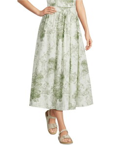 �A���b�N�X�}���[ ���f�B�[�X �{�g���X�J�[�g �v�����g �~�f�B Alex Marie Miley Coordinating Printed Poplin Midi Skirt Dark Sage Toile �Z�[�W
