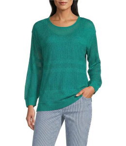 �E�G�X�g�o�E���h ���f�B�[�X �g�b�v�X �V���c �N���[�l�b�N ���u Westbound Crochet 3/4 Sleeve Crew Neck Ribbed Top Deepeacock Blue �u���[