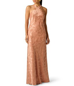 �A�h���A�i �p�y�� ���f�B�[�X �g�b�v�X �����s�[�X �m�[�X���[�u �z���^�[ Adrianna Evening by Adrianna Papell Woven Jacquard Long Halter Sleeveless Dress Mocha Latte ���J