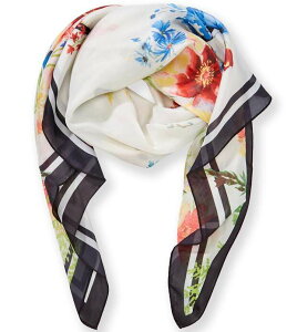 ���B���X�J���[�g ���f�B�[�X �A�N�Z�T���[ �}�t���[�E�X�g�[���E�X�J�[�t Vince Camuto Flower Meadow Square Scarf White Multi �z���C�g
