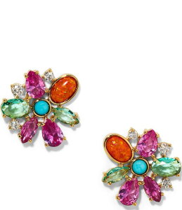 �i�f�B�[�� ���f�B�[�X �A�N�Z�T���[ �s�A�X�E�C�������O �t�����[�� �t�����[ Nadri Frieda Floral Multi-Colorhinestone Stud Earrings Gold Multi �S�[���h