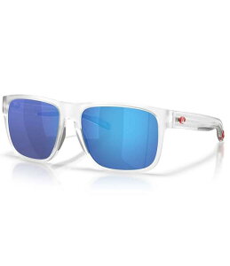 �R�X�^ ���f�B�[�X �A�N�Z�T���[ �T���O���X�E�A�C�E�F�A Men's Costa Del Mar 6S9013 SPEARO XL 59mm Polarized Square Sunglasses Matte Clear/Blue Mirror �u���[