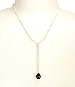 �Z�U���k ���f�B�[�X �A�N�Z�T���[ �l�b�N���X�E�`���[�J�[ ���[�X Cezanne CZ Rhinestone Chain Montana Teardrop Stone Y Necklace Silver/Montana �V���o�[