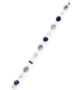 �Z�U���k ���f�B�[�X �A�N�Z�T���[ �u���X���b�g�E�o���O���E�A���N���b�g Cezanne Rhinestone Multi Stone Delicate Line Bracelet Silver/Light Denim �f�j��