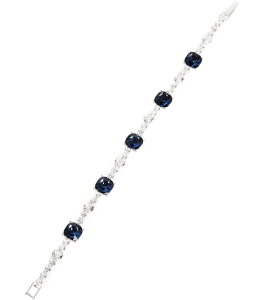 �Z�U���k ���f�B�[�X �A�N�Z�T���[ �u���X���b�g�E�o���O���E�A���N���b�g Cezanne Montana Stone Crystal Rhinestone Line Bracelet Silver/Blue �u���[