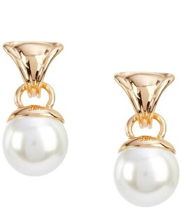 �f�B���[�Y ���f�B�[�X �A�N�Z�T���[ �s�A�X�E�C�������O Dillard's Concaved Metal Pearl Drop Door Knocker Drop Earrings Gold/Pearl �p�[��
