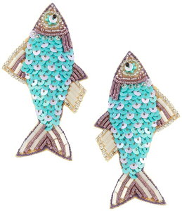 �A���i&�A���@ ���f�B�[�X �A�N�Z�T���[ �s�A�X�E�C�������O �X�p���R�[�� Anna & Ava Sequin Fish Statement Drop Earrings Multi �}���`�J���[