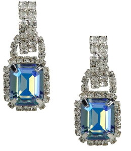 �Z�U���k ���f�B�[�X �A�N�Z�T���[ �s�A�X�E�C�������O Cezanne Aruba Blue Square Drop Hoop Earrings Multi �}���`�J���[