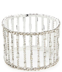 �Z�U���k ���f�B�[�X �A�N�Z�T���[ �u���X���b�g�E�o���O���E�A���N���b�g Cezanne Baguette Accent Statement Stretch Bracelet Silver/Crystal �V���o�[