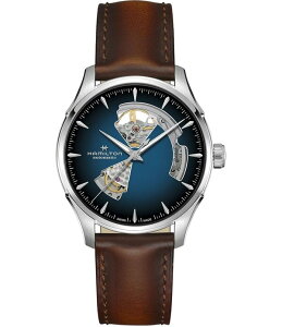 �n�~���g�� ���f�B�[�X �A�N�Z�T���[ �r���v ���U�[ Hamilton Jazzmaster Open Heart Auto Caliber Automatic Brown Leather Strap Watch Brown �u���E��