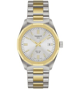 �e�B�\�b�g ���f�B�[�X �A�N�Z�T���[ �r���v T�V���c Tissot Unisex PRC 100 Solar Classicontemporary Collection Quartz Analog 316L Stainlessteel Bracelet Watch Two Tone/Silver �V���o�[