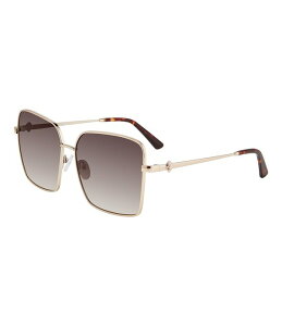 �J�[�g�W�F�C�K�[�����h�� ���f�B�[�X �A�N�Z�T���[ �T���O���X�E�A�C�E�F�A Kurt Geiger London Women's KGL1047 61mm Square Sunglasses Gold/Brown �u���E��