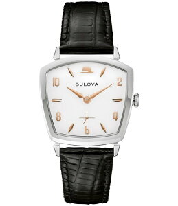 �u���o ���f�B�[�X �A�N�Z�T���[ �r���v ���U�[ Bulova Men'sinatra Three Hand Black Leather Strap Watch Black �u���b�N