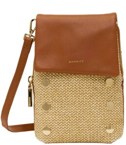 �n�~�b�g ���f�B�[�X �o�b�O Hammitt VIP Raffia Mobile Crossbody Bag Cocoa Raffia Gold �R�R�A