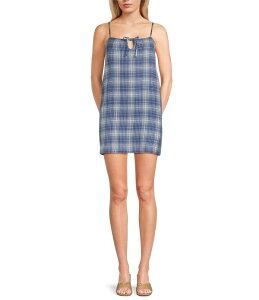 �{���R�� ���f�B�[�X �g�b�v�X �����s�[�X Volcom Folkin Stone Dress Blue Plaid �u���[