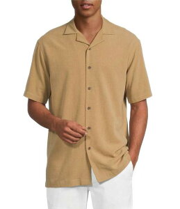 ���E���h�g�D���[�A���h���[�N �����Y �g�b�v�X �V���c Roundtree & Yorke Short Sleeve Solid Polynosicamp Sport Shirt Camel �L������