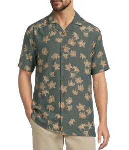 ���E���h�g�D���[�A���h���[�N �����Y �g�b�v�X �V���c �t�����[�� �t�����[ Roundtree & Yorke Short Sleeve Small Floral Polynosicamp Sport Shirt Black �u���b�N