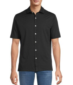 �n�[�g �V���t�i�[ �}���N�X �����Y �g�b�v�X �V���c Hart Schaffner Marx Luxury Performance The Driver Short Sleeve Solid Button Front Shirt Black �u���b�N