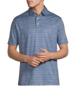 �_�j�G�� �N���~�� �����Y �g�b�v�X �V���c Cremieux Blue Label Performance Stretch Stripe Pattern Short Sleeve Polo Shirt Medium Blue �u���[
