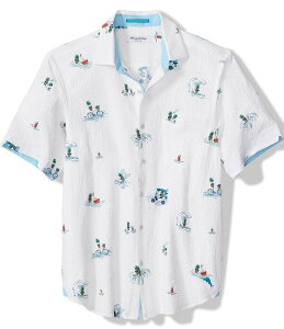 �g�b�~�[�o�n�} �����Y �g�b�v�X �V���c �g�[�� Tommy Bahama Big & Tall Nova Wave Pineapple Pete Stretch Short Sleeve Button Front Woven Shirt White �z���C�g