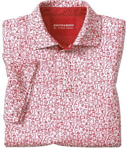 �W�����X�g���A���h�}�[�t�B�[ �����Y �g�b�v�X �V���c �v�����g Johnston & Murphy Gameday XC4 Multi Sport Print Short Sleeve Polo Shirt Red ���b�h