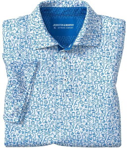 �W�����X�g���A���h�}�[�t�B�[ �����Y �g�b�v�X �V���c �v�����g Johnston & Murphy Gameday XC4 Multi Sport Print Short Sleeve Polo Shirt Royal �}���`�J���[