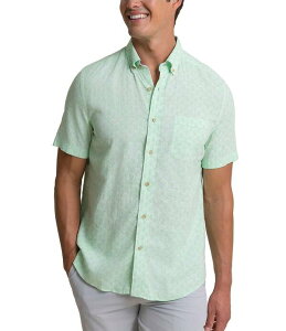 �T�E�U�[���^�C�h �����Y �g�b�v�X �V���c Southern Tide Seashell Cove Short Sleeve Woven Shirt Green Ash �A�b�V��