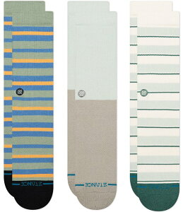 �X�^���X �����Y �A���_�[�E�F�A �C�� Stance Prep Stripe Crew Socks 3-Pack Pale Blue �u���[
