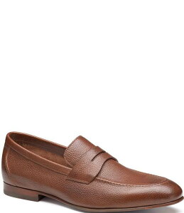 �W�����X�g���A���h�}�[�t�B�[ �����Y �V���[�Y �X���b�|���E���[�t�@�[ ���U�[ Johnston & Murphy Men's Higgins Leather Penny Keeper Loafers Tan �^��