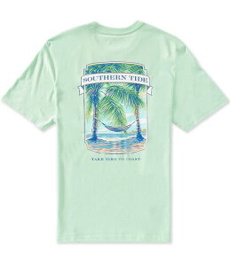 �T�E�U�[���^�C�h �����Y �g�b�v�X �V���c Southern Tide Palm Hammock Time To Coast Short Sleeve T-Shirt Green Ash �A�b�V��