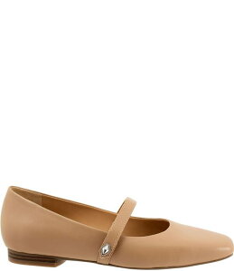 �g���b�^�[�Y ���f�B�[�X �V���[�Y �p���v�X ���U�[ Trotters Hazeleather Square Toe Mary Jane Flats Beige �x�[�W��