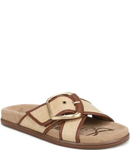 �T���G�f���}�� ���f�B�[�X �V���[�Y �p���v�X �T���_�� Sam Edelman Darla Basket Weave Multi Cross Buckle Hardware Slide Sandals Bleached Beechwood/Rich Cognac �}���`�J���[