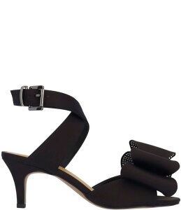 �W�F�C���j�[ ���f�B�[�X �V���[�Y �T���_�� �T�e�� �A���N�� J. Renee Nerelle Satin Ankle Wrap Embellished Bow Dressandals Black �u���b�N