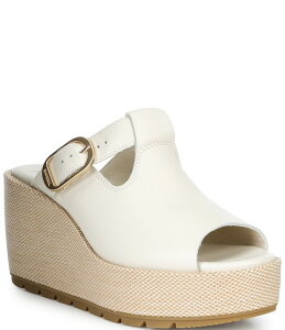 �\���� ���f�B�[�X �V���[�Y �T���_�� �v���b�g�t�H�[�� ���U�[ Sorel Sunpeak Leather Slide Raffia Wedge Platform Sandals Chalk/Gum �`���[�N