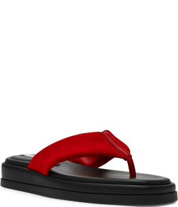 �X�e�B�[�u �}�f�� ���f�B�[�X �V���[�Y �T���_�� �v���b�g�t�H�[�� �X�G�[�h Steve Madden Bella Suede Platform Flip Flops Red ���b�h