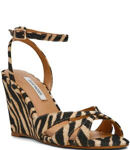 �X�e�B�[�u �}�f�� ���f�B�[�X �V���[�Y �T���_�� �A���N�� Steve Madden Harbor Zebrankle Wrap Wedge Sandals Zebra �A�j�}��