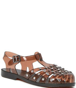 ���t���[ �����_�� ���f�B�[�X �V���[�Y �T���_�� Loefflerandall Rhys Rhinestone Jelly Fisherman Sandals Brown Jelly �u���E��