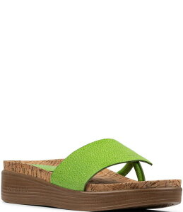 �h�i���h�v���l�[�� ���f�B�[�X �V���[�Y �T���_�� ���U�[ Donald Pliner Fifi Leather Wedge Thong Sandals Kiwi