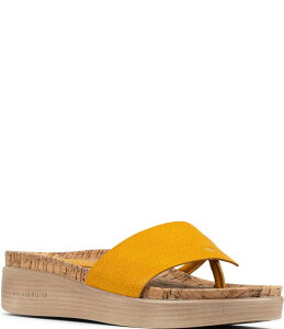 �h�i���h�v���l�[�� ���f�B�[�X �V���[�Y �T���_�� ���U�[ Donald Pliner Fifi Leather Wedge Thong Sandalsungold