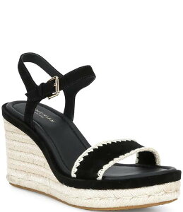 �R�[���n�[�� ���f�B�[�X �V���[�Y �X���b�|���E���[�t�@�[ �T���_�� Cole Haan Cloudfeel Asbury Espadrille Wedge Sandals Black �u���b�N
