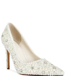 �A�U���A ���� ���f�B�[�X �V���[�Y �p���v�X Azalea Wang Adria Pearl Flowers Pointed Toe Pumps Ivory �A�C�{���[