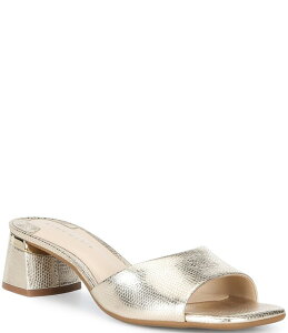 �A���b�N�X�}���[ ���f�B�[�X �V���[�Y �T���_�� �g�[�� ���U�[ Alex Marie Jenelle Metallic Embossed Leather Dress Mulesoft Gold �S�[���h
