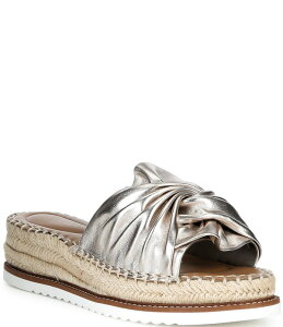 �A���b�N�X�}���[ ���f�B�[�X �V���[�Y �T���_�� �v���b�g�t�H�[�� ���U�[ Alex Marie Cici Two Leather Knot Detail Platform Sandals Champagne �V�����p��