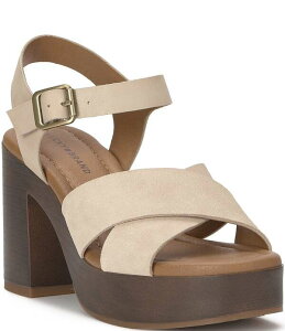 ���b�L�[�u�����h ���f�B�[�X �V���[�Y �T���_�� �v���b�g�t�H�[�� Lucky Brand Carsen Crosstraplatform Sandals Cannellini