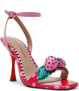 �x�b�c�B�W�����\�� ���f�B�[�X �V���[�Y �T���_�� �h�b�g�� �h�b�g �v�����g Betsey Johnson Addison Polka Dot Print Strawberry Ornament Dressandals Red/Pink Multi ���b�h