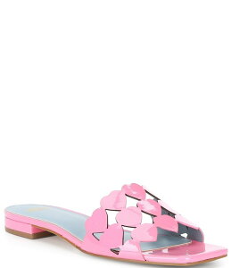 �t�����Z�X�o�����^�C�� ���f�B�[�X �V���[�Y �p���v�X �T���_�� ���U�[ FRANCES VALENTINE Leather Heart Banded Flat Slide Sandals Pink �s���N