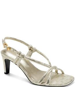 �_�i�L������ ���f�B�[�X �V���[�Y �T���_�� �g�[�� Donna Karan Basil Crackled Metallic Dressandals White Gold �z���C�g