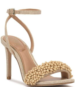 ���B���X�J���[�g ���f�B�[�X �V���[�Y �q�[�� �T���_�� �A���N�� Vince Camuto Arleem Beaded Band Ankle Higheel Sandals Natural